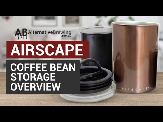 Planetary Design Airscape Coffee and Food Storage Canister - Patented Airtight Lid Preserve Food Freshness with Two Way Valve, Stainless Steel Food Container, Medium 7-Inch Can, Matte Black
