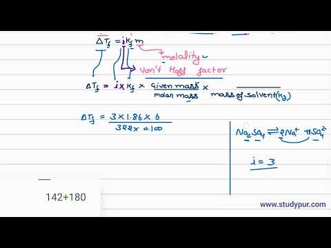 Assuming complete dissociation, calculate the expected freezing point of a solution prepared by