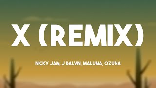 Download lagu X (Remix) - Nicky Jam, J Balvin, Maluma, Ozuna (Lyrics Video) 🌱 mp3