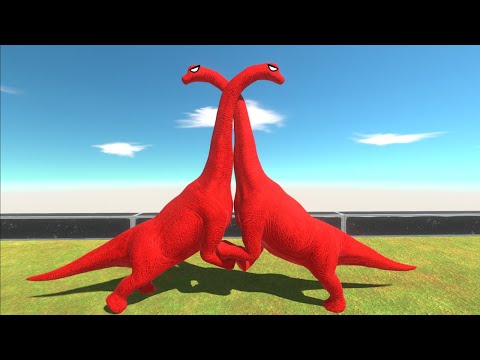 RED BRACHIOSAURUS DEATH RUN - Animal Revolt Battle Simulator