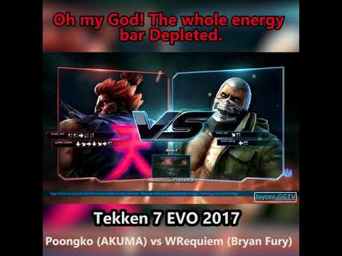 Tekken 7 EVO 2017 Poongko (AKUMA) vs Wrequiem  (Bryan Fury)