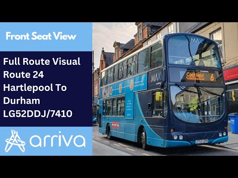 Full Route Visual | Arriva North East Route 24 - Hartlepool to Durham | LG52DDJ/7410