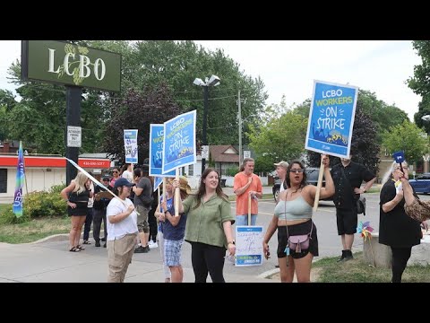 DRY SPELL WITH LCBO STRIKE 9,000 employees hit the picket lines across the province