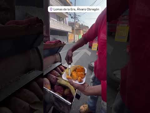 Camote y plátano macho con leche condensada y canela en la CDMX #gastronomiamexicana #mexico #fyp