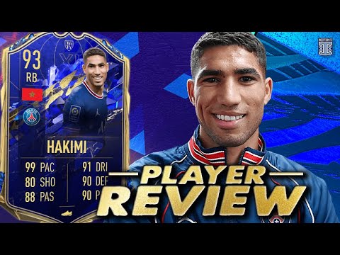93 TOTY HAKIMI PLAYER REVIEW TEAM OF THE YEAR HAKIMI FIFA 22 ULTIMATE TEAM