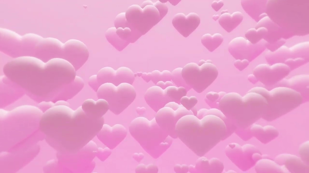 Big pink hearts floating away forever