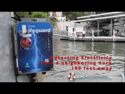 Dock Lifeguard Dock Shock Warning System detecting Electricity from a dock 100' away