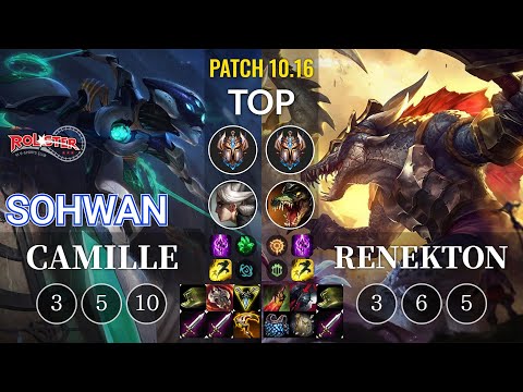KT SoHwan Camille vs Renekton Top - KR Patch 10.16