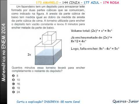 Matemática ENEM 2014 - 173 AMARELO – 144 CINZA – 177 AZUL – 174 ROSA - Um fazendeiro tem...