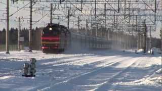 preview picture of video '[RZD] CHS2T-1015 / ЧС2Т-1015 с поездом Санкт-Петербург - Брянск'