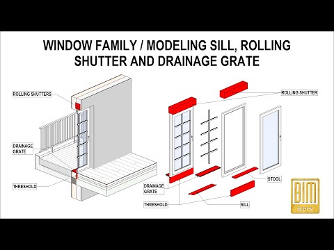 ADVANCED WINDOW FAMILY MODELING / PART 5 MODELING SILL , ROLLING SHUTTER AND DRAINAGE GRATE