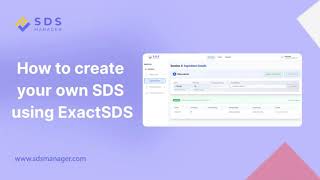 How to Create your own SDS with ExactSDS