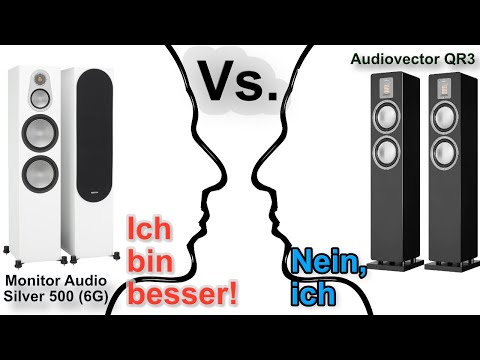 2.500€ Lautsprecher Vergleich  Monitor Audio Silver 500 (6G) Vs. Audiovector QR3 [Sound Demo 4K UHD]