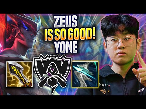 ZEUS IS SO GOOD WITH YONE! - T1 Zeus Plays Yone TOP vs Aatrox! | Bootcamp 2022