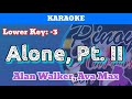 Alone, Pt. II by Alan Wlaker, Ava Max (Karaoke : Lower Key -3)