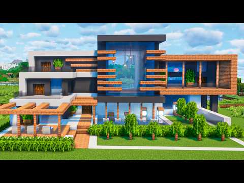 МАЙНКРАФТ: СОВРЕМЕННЫЙ ДОМ в 3 ЭТАЖА с БАССЕЙНОМ | Как Построить