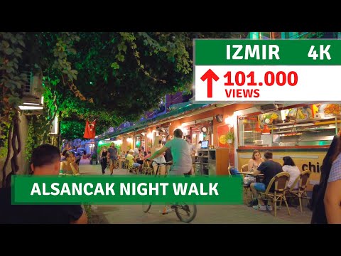 IZMIR Turkey | Night Walking Tour Alsancak 4September 2021 | 4k UHD 60 fps