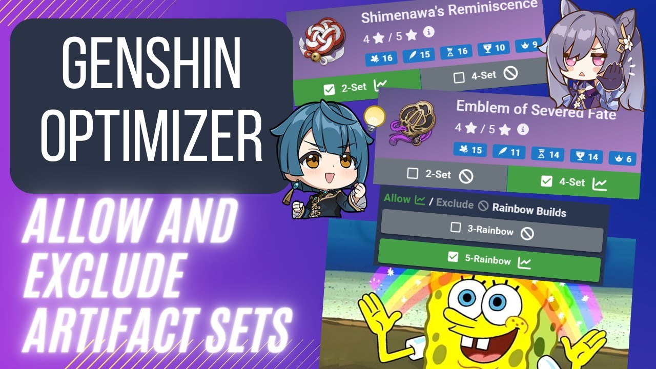 Genshin Optimizer - Allow and Exclude Artifact Sets