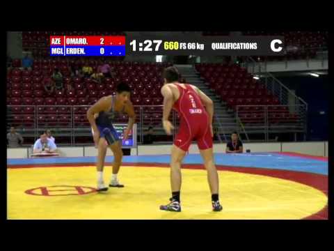 WWJC2013 / Hajimurad Omarov - Temuujin Erdenebat (MGL) - FS 66 kg - qualification match