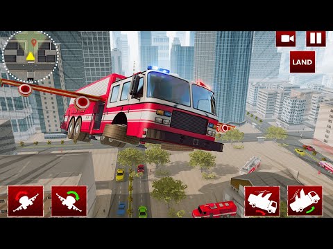 Flying Fire Truck Simulator-City Rescue Games 2020 Android Gameplay