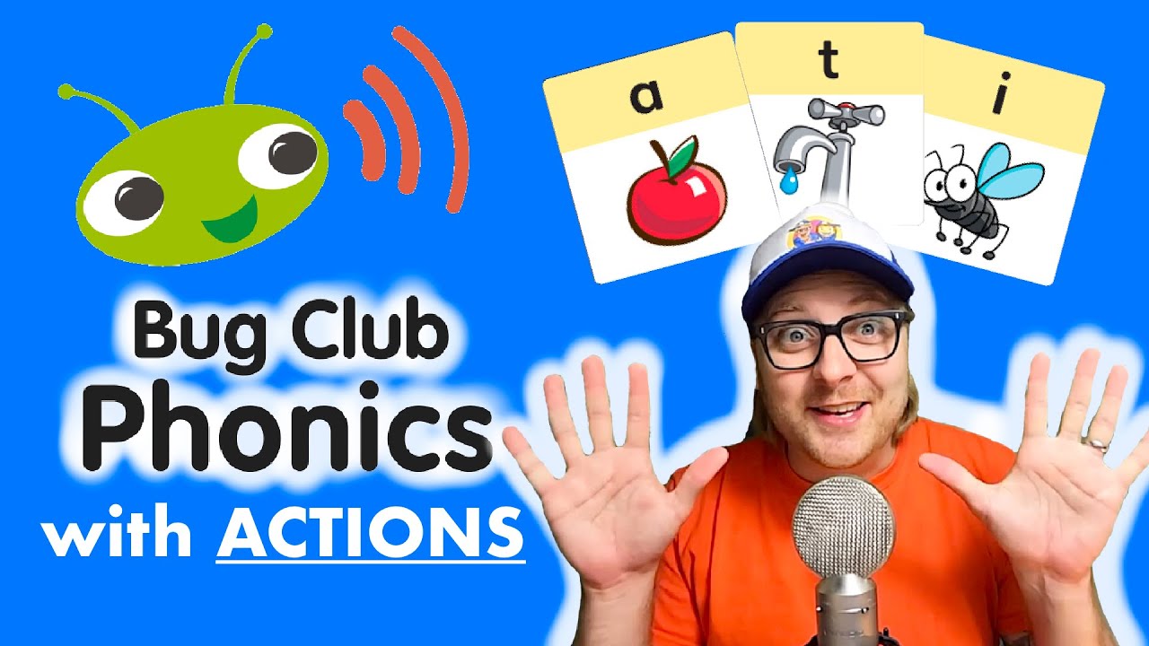 Bug Club Phonics | PHASE 2 | LEARN PHONICS with ACTIONS & SOUNDS | Mr Bates Creates