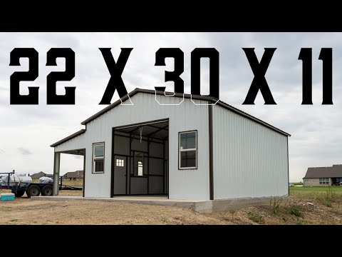 Metal Garage w/ Lean To | 22 x 30 x 11 | American Steel Carports, Inc.