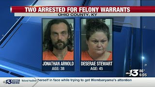 Two arrested in Ohio County for felony warrants