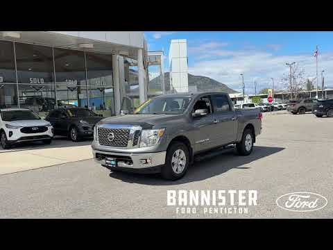 2018 Nissan Titan 4x4 Crew Cab SV in Gray for sale at Bannister Ford Penticton in Penticton, BC