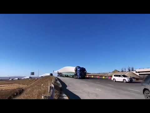 Amazing!!! Windmill blade trailer testing it's very spectacular