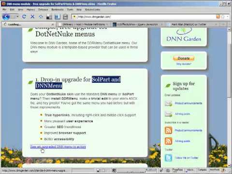 DotNetNuke Tutorial, Trying out DDRMenu from DNNGarden - Video #105