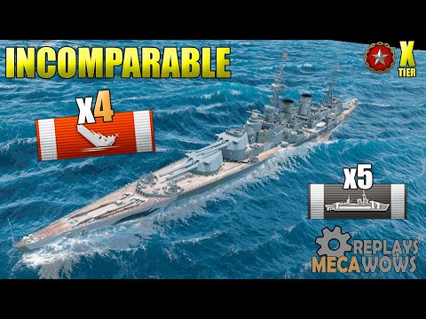 Incomparable 4 Kills 146K Damage 10 tier Rank fast destroy game | World of Warships