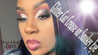 Glitter Cut Crease on Smokey Eye Tutorial | Simple and Easy