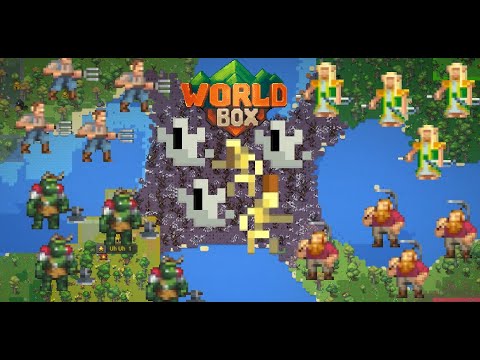 All 4 Races Battle In The Corrupted Biome! - WorldBox