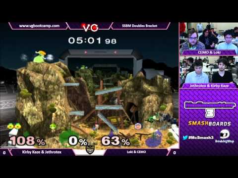 McSmashter3 - Kirby Kaze & Jethrotex Vs. Loki & CEMO - SSBM Doubles Bracket - Smash Bros. Melee