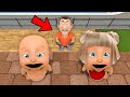 Baby & Girlfriend Escape Evil Daddy on ROOF!