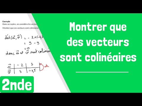 Comment montrer que des vecteurs sont colinéaires ?