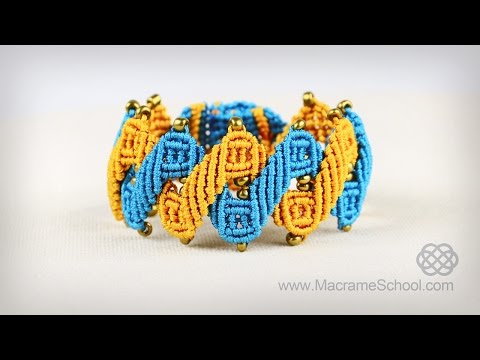 Macramé Double Wave Bracelet Beautiful Blue Danube by Strauss