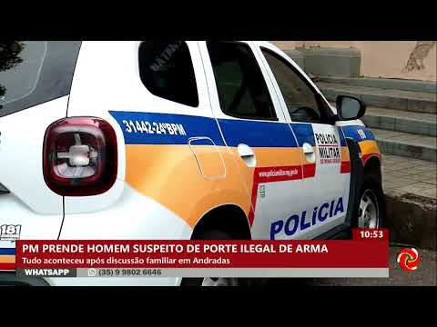 Homem é preso após tiro durante discussão familiar em Andradas