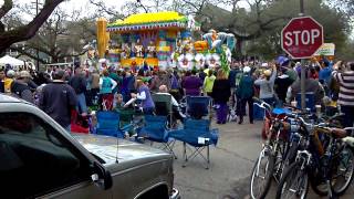 People Screaming at Mardi Gras New Orleans Parade 2013 at Dryades and Napoleon