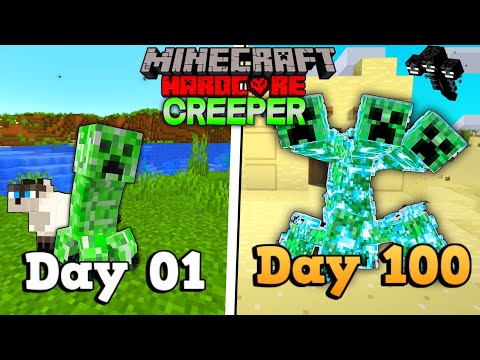 Surviving 100 Days As A Creeper In Minecraft Hardcore Hindi #minecraft100days #minecrafthardcore