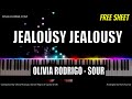 jealousy jealousy Piano Cover | Olivia Rodrigo | Instrumental Tutorial | Sour | Karaoke