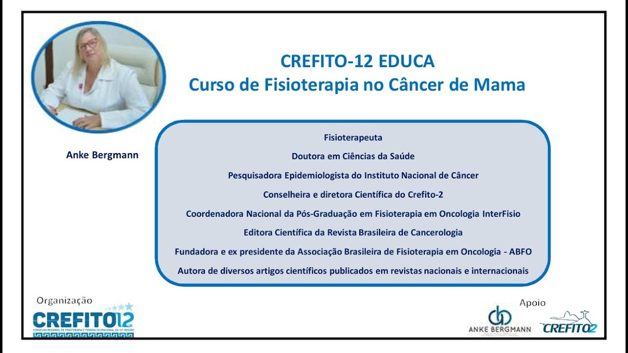 Crefito 12 educa: Fisioterapia no tratamento sistêmico do câncer de mama