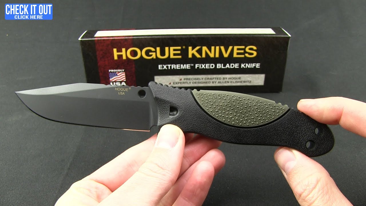 Hogue Knives EX-F02 Tanto Fixed Blade Knife Black (4.5" Black A2) 35240