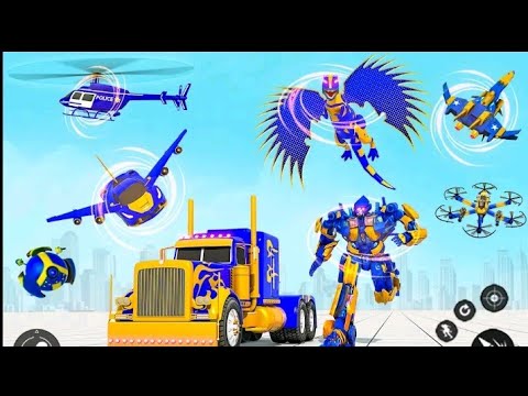 POLICE ROBOT CAR TRANSFORM | FLYING DINO ROBOT | CHARI GAMES