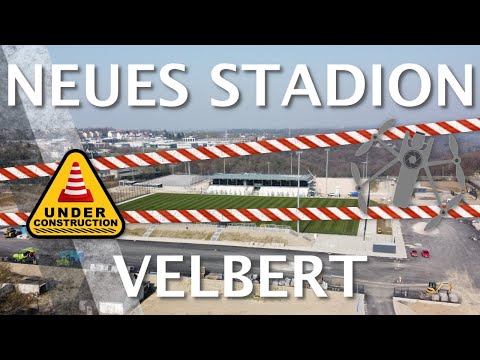 Drohnenflug: Neues Stadion der SSVg Velbert im Bau (März 2020)