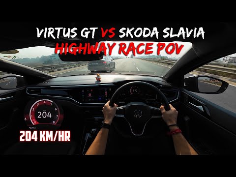 Volkswagen Virtus GT (4K POV) | Intense Highway Race vs Skoda Slavia 1.0 TSI | Hyperdrive 🚀