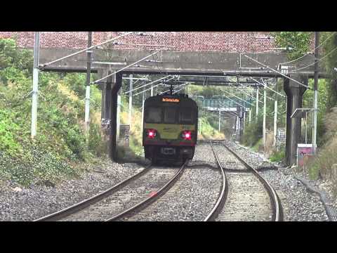 Iarnród Éireann Irish Rail 2 car DART 8100 EMU 8112 departs Harmonstown Station