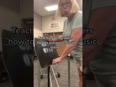 It’s a learning curve for sure. #banddirector #orchestra #band #musicstands #6thgraders #schoolband