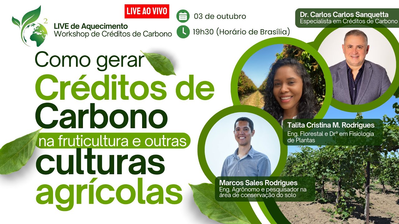 LIVE de Aquecimento: Como gerar Créditos de Carbono na fruticultura e outras culturas agrícolas🍇🥭