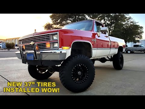 Chevy K10 New 37 Inch Tires on Squarebody Truck with 6 Inch Lift